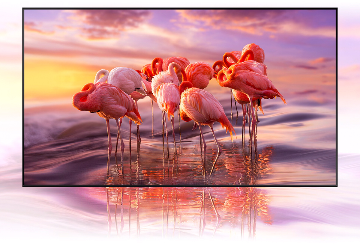 Απεικονίζεται η τηλεόραση με διάφορα χρώματα στην οθόνη της.